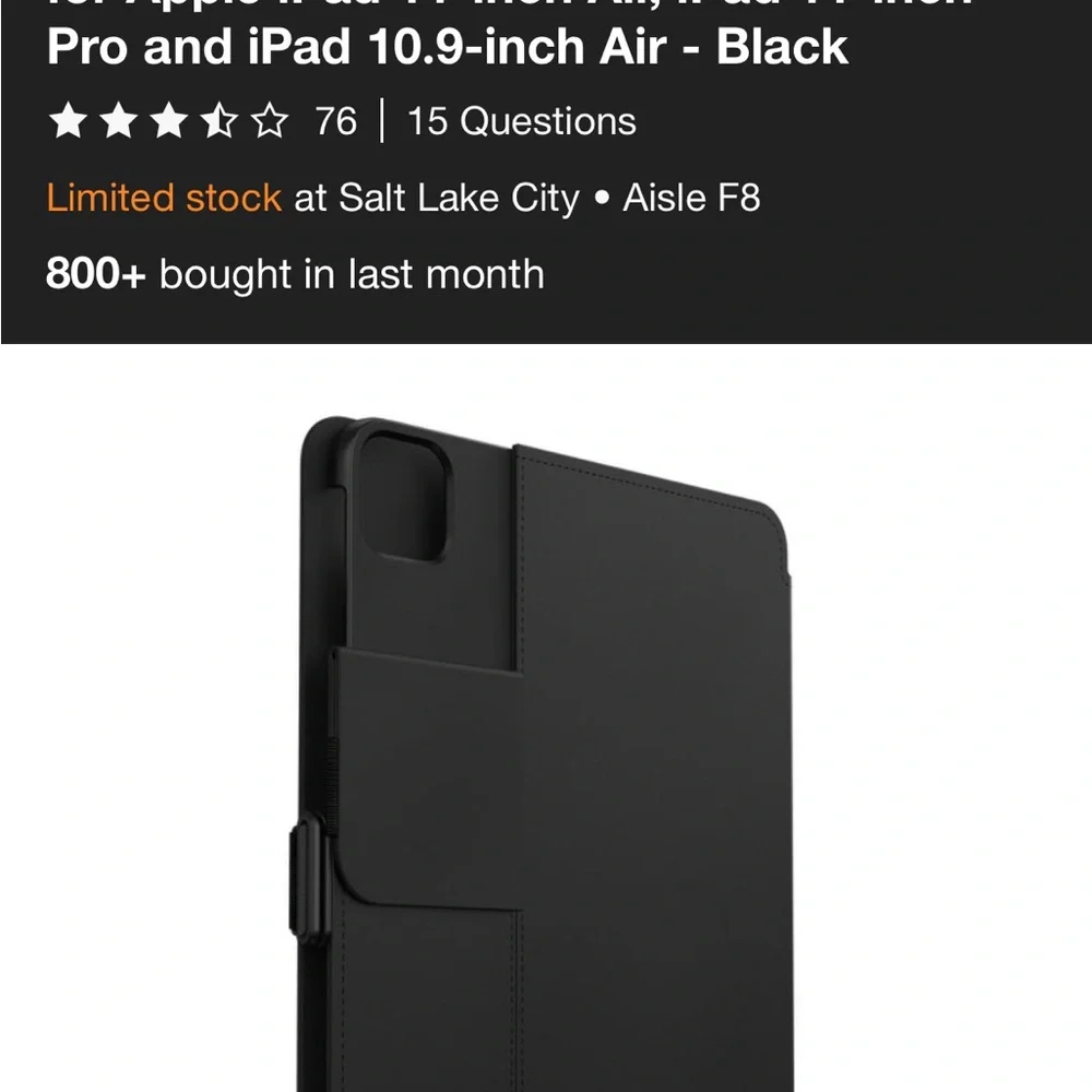 Speck Black Tablet Cover for iPad Pro and Air